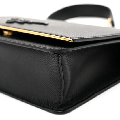 Prada Saffiano Lux Monochrome Chain Wallet Black 10 of 10