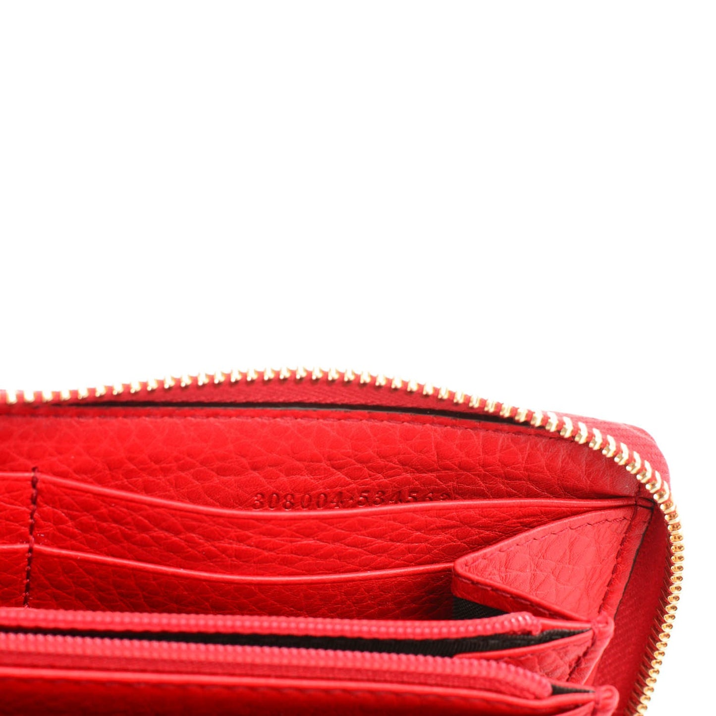 Pebbled Calfskin Soho Zip Around Wallet Red