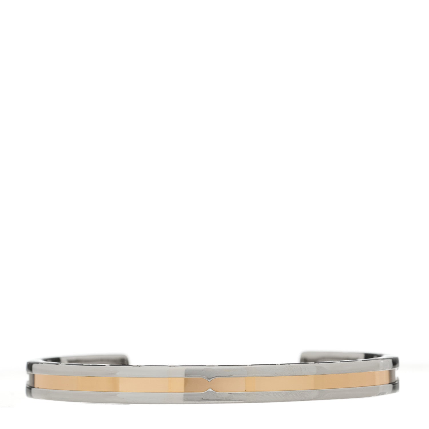 Bulgari 18K Rose Gold Stainless Steel B.Zero1 Cuff Bracelet S 1 of 4