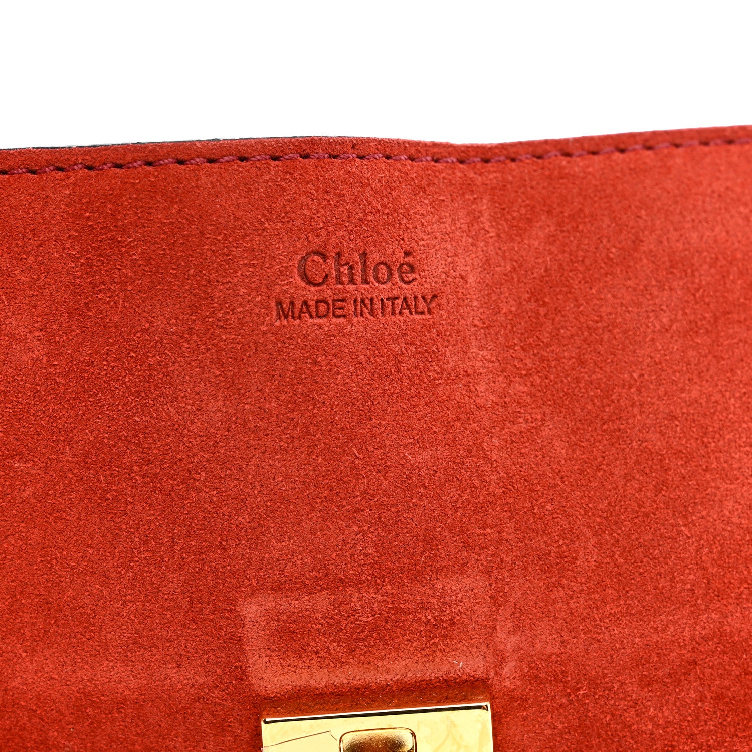 Chloe Suede Smooth Calfskin Drew Shoulder Bag Poppy 6 of 13