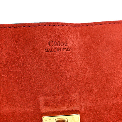 Chloe Suede Smooth Calfskin Drew Shoulder Bag Poppy 6 of 13