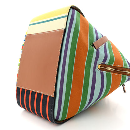 Loewe Canvas Calfskin Small Stripes Hammock Shoulder Bag Multicolor 9 of 11