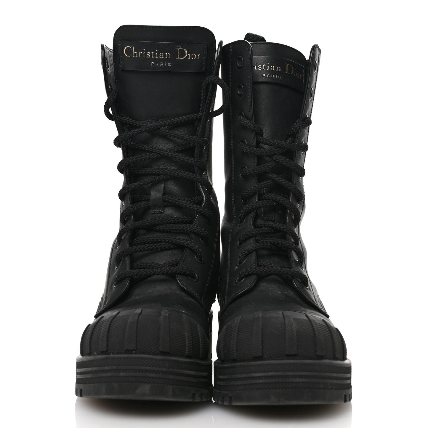 Calfskin Rubber DiorIron Boots 35.5 Black