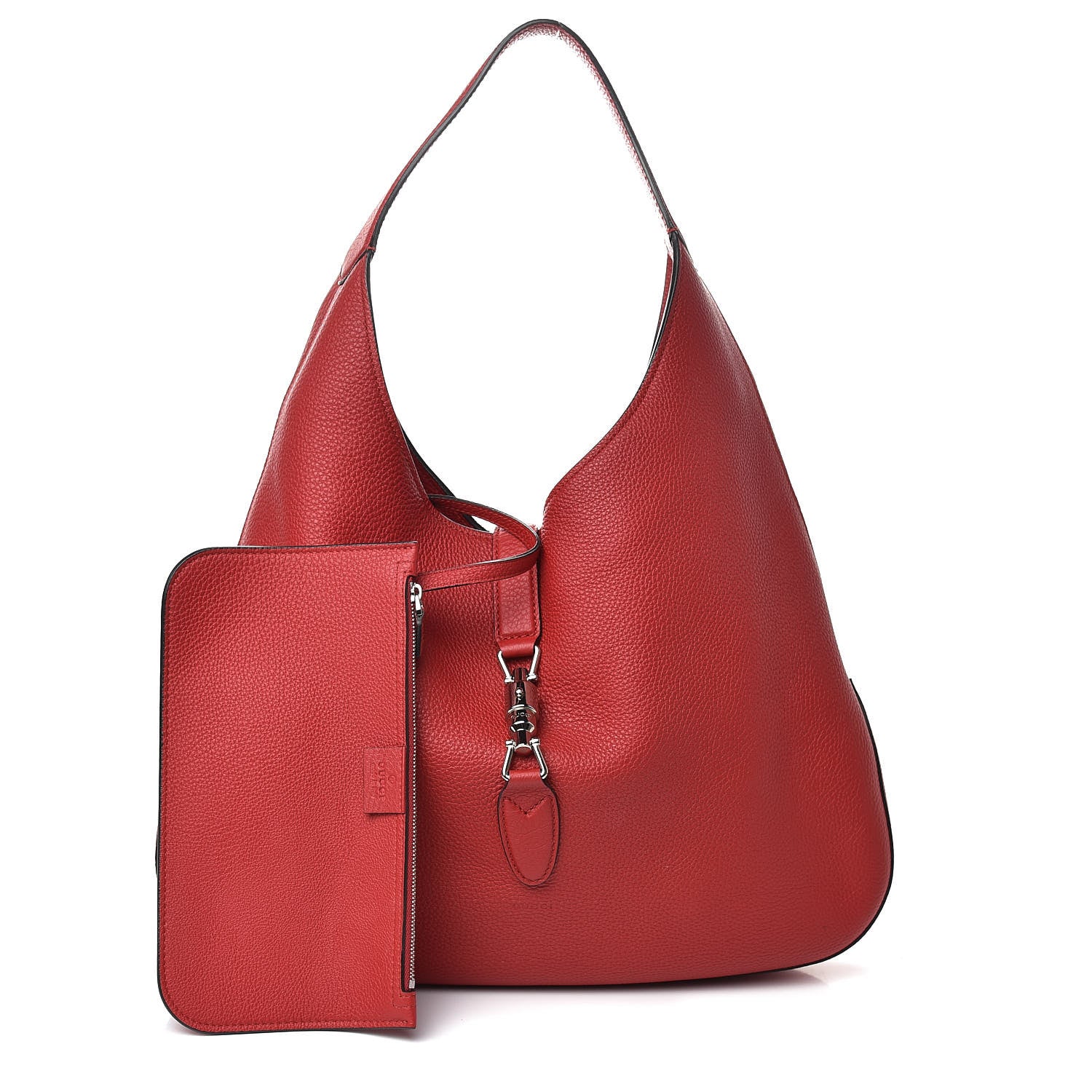 Gucci Soft Grained Calfskin Large Jackie Hobo Hibiscus Red 1 of 12