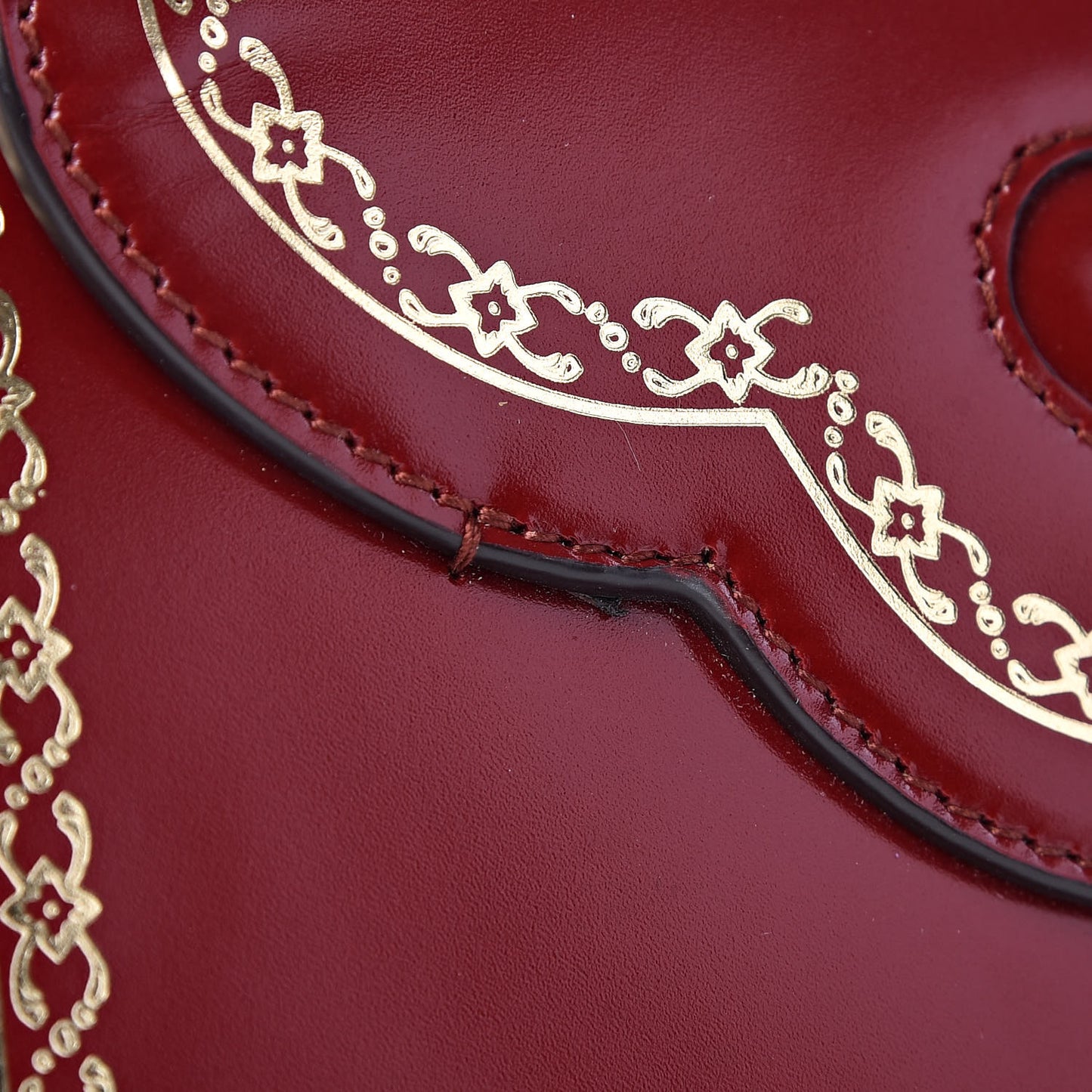 Calfskin Lisse Cornice Crystal Mini Thiara Top Handle Bag Cerise Red Gold Multicolor