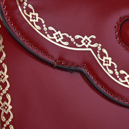 Gucci Calfskin Lisse Cornice Crystal Mini Thiara Top Handle Bag Cerise Red Gold Multicolor 13 of 16