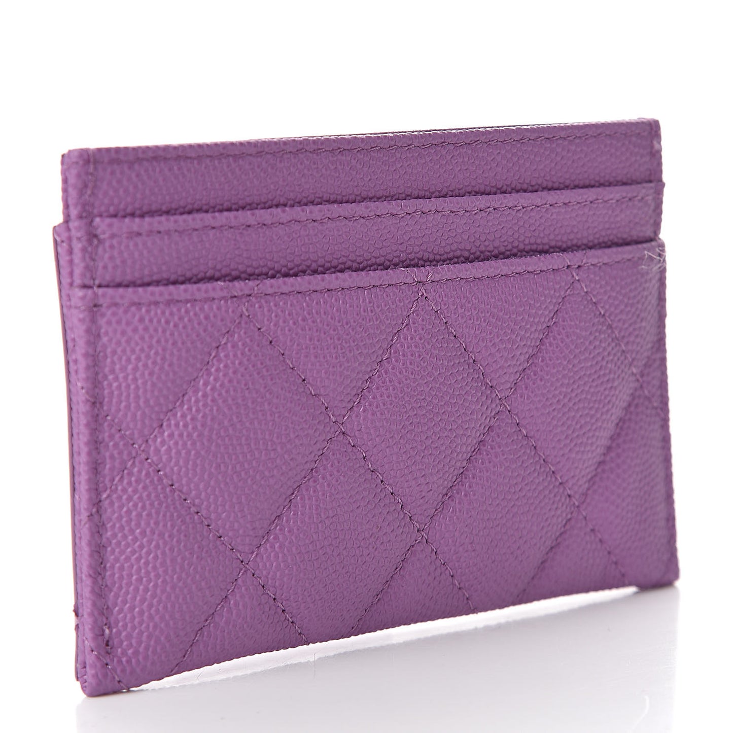 Caviar Quilted Filigree Card Holder Purple