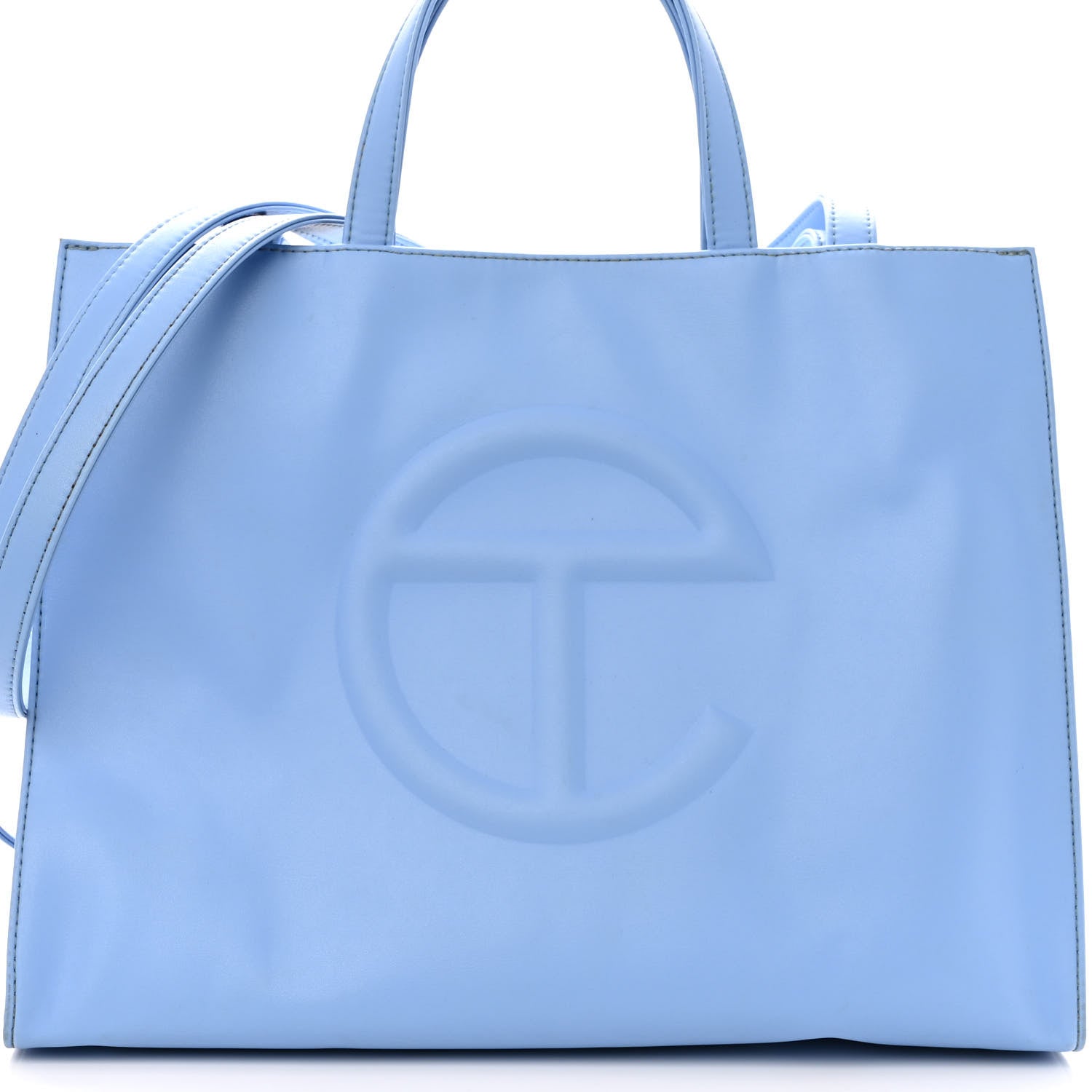 Telfar Vegan Leather Medium Shopping Bag Cerulean 7 of 10
