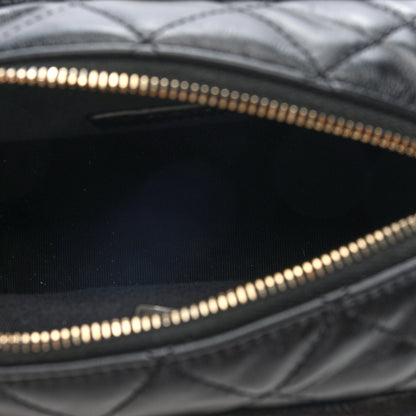 Chanel Shiny Crumpled Lambskin Quilted Small Preppy Pocket Camera Case Black 5 of 10