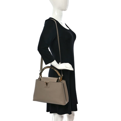 Louis Vuitton Taurillon Snakeskin Capucines PM Galet 2 of 13