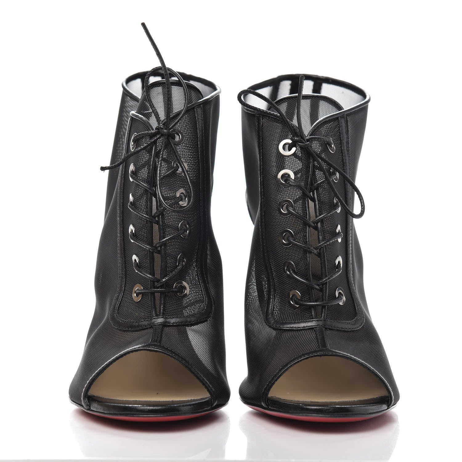 Christian Louboutin Rete Kid Open Ondessa 100 Peep Toe Booties 39 Black 2 of 10