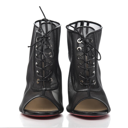 Christian Louboutin Rete Kid Open Ondessa 100 Peep Toe Booties 39 Black 2 of 10