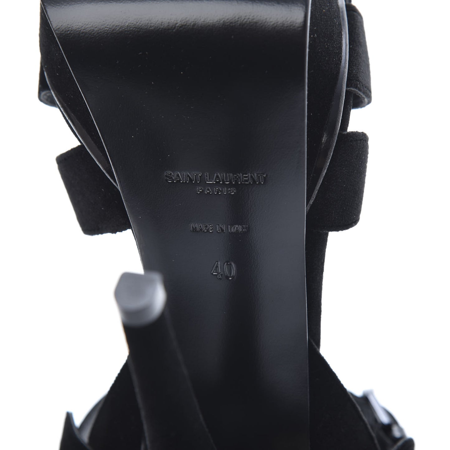 Suede Tribute 105 Platform Sandals 40 Black