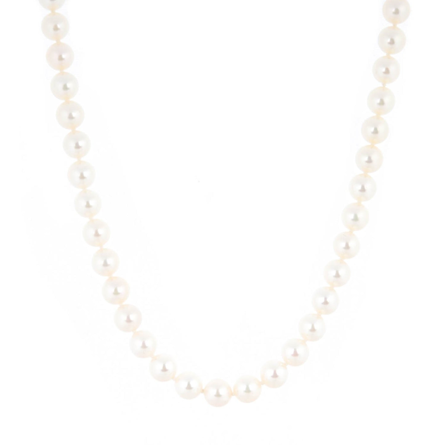 14K Yellow Gold Pearl Diamond 7mm Blue Lagoon Strand Necklace 18