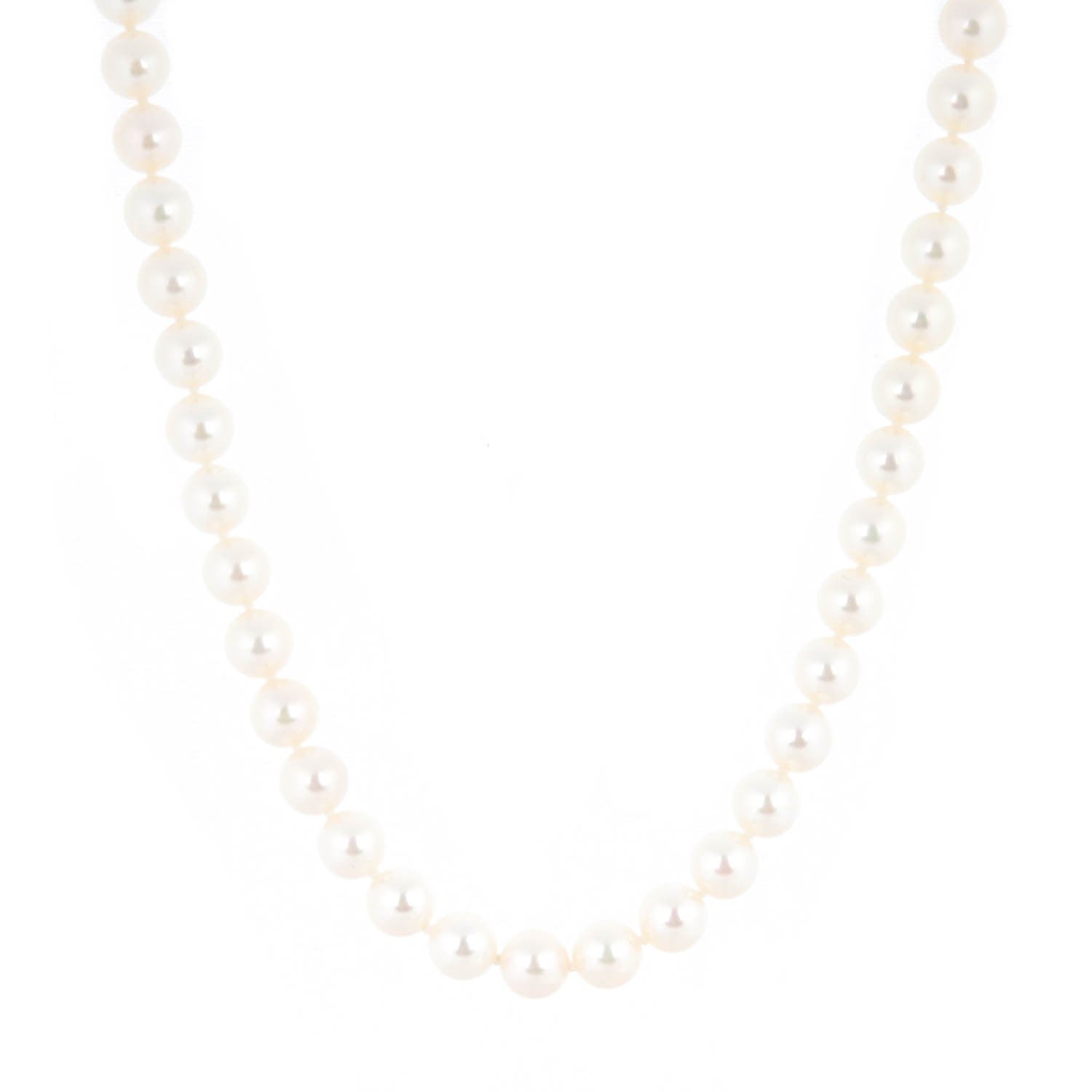 Mikimoto 14K Yellow Gold Pearl Diamond 7mm Blue Lagoon Strand Necklace 18 1 of 6