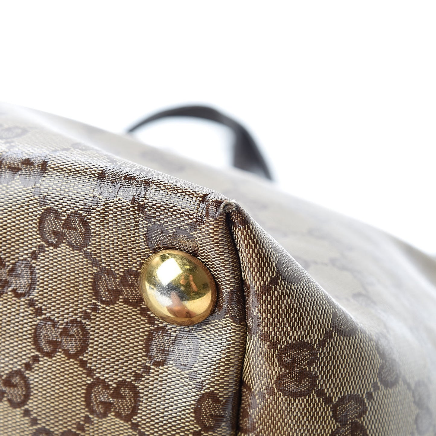 Crystal Monogram Medium Babouska Shopping Tote Dark Brown