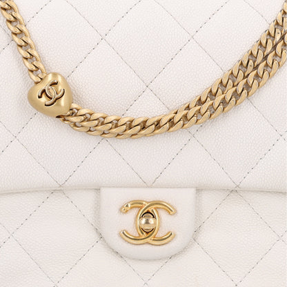 Chanel Caviar Quilted Sweetheart Flap White 8 of 10