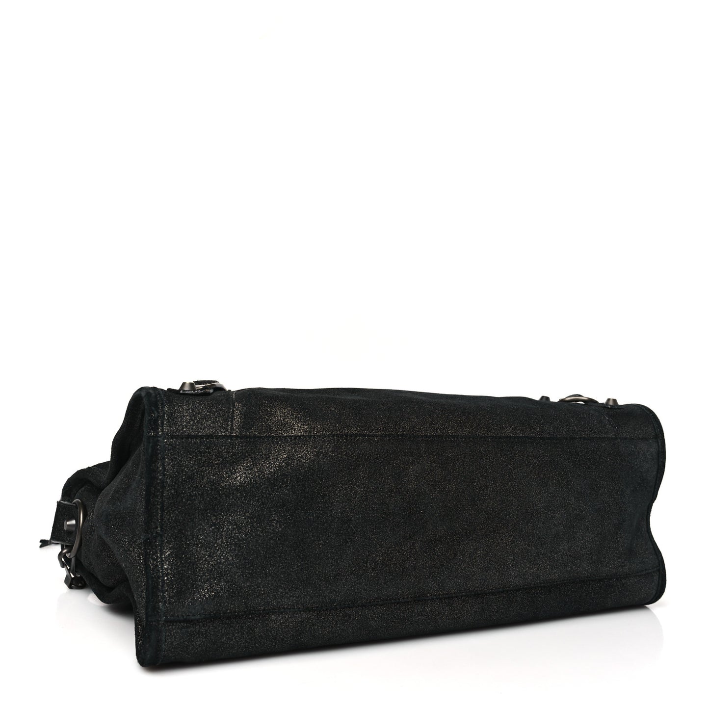 Metallic Craquele Calfskin Classic Hardware City Black