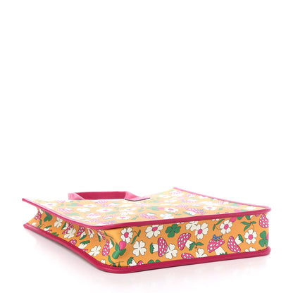 Gucci Canvas Childrens Flower Mushroom Print Tote Pink Yellow 4 of 9