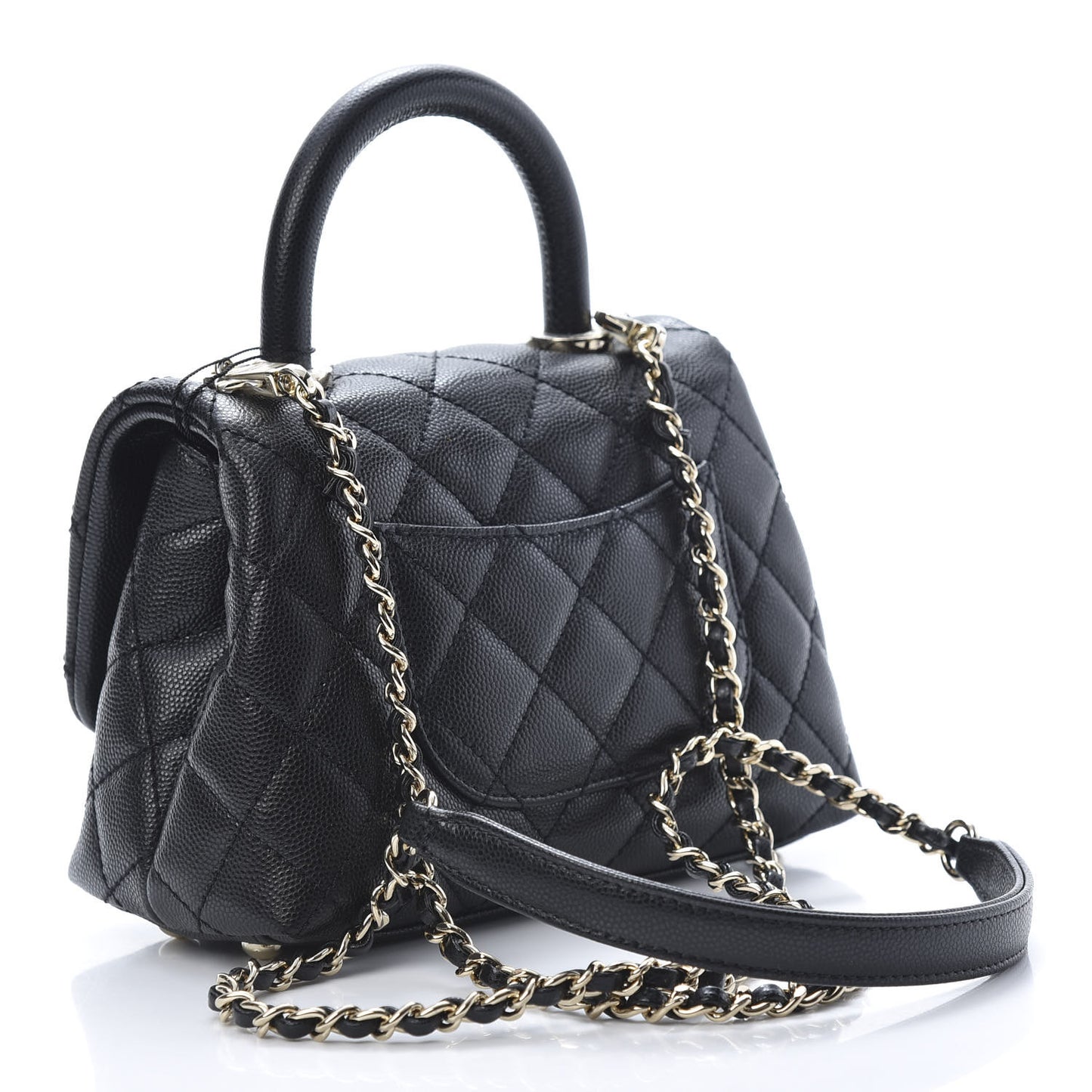 Caviar Quilted Extra Mini Coco Handle Flap Black