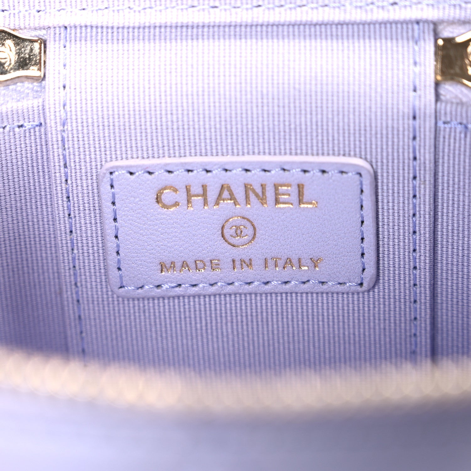 Chanel Lambskin Quilted Top Handle Mini Vanity Case With Chain Lilac 6 of 11