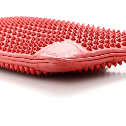 Christian Louboutin Calfskin Studded Loubiposh Clutch Red 10 of 15