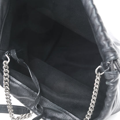 Saint Laurent Lambskin Teddy Drawstring Bag Black 6 of 8