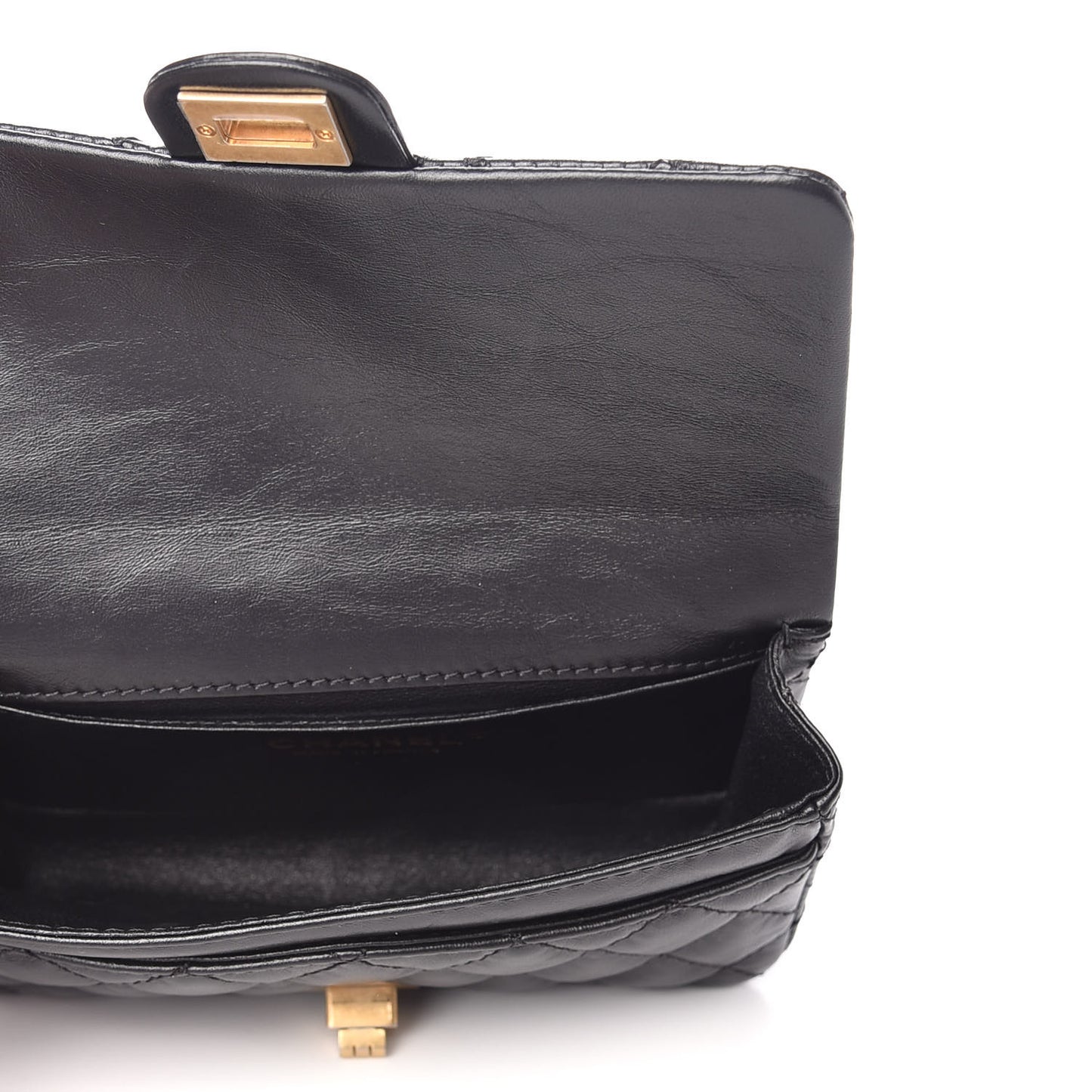Aged Calfskin Quilted 2.55 Reissue Flap Belt Bag Black