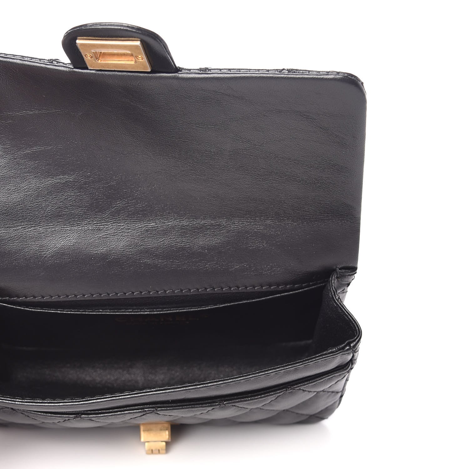Chanel Aged Calfskin Quilted 2.55 Reissue Flap Belt Bag Black 5 of 10