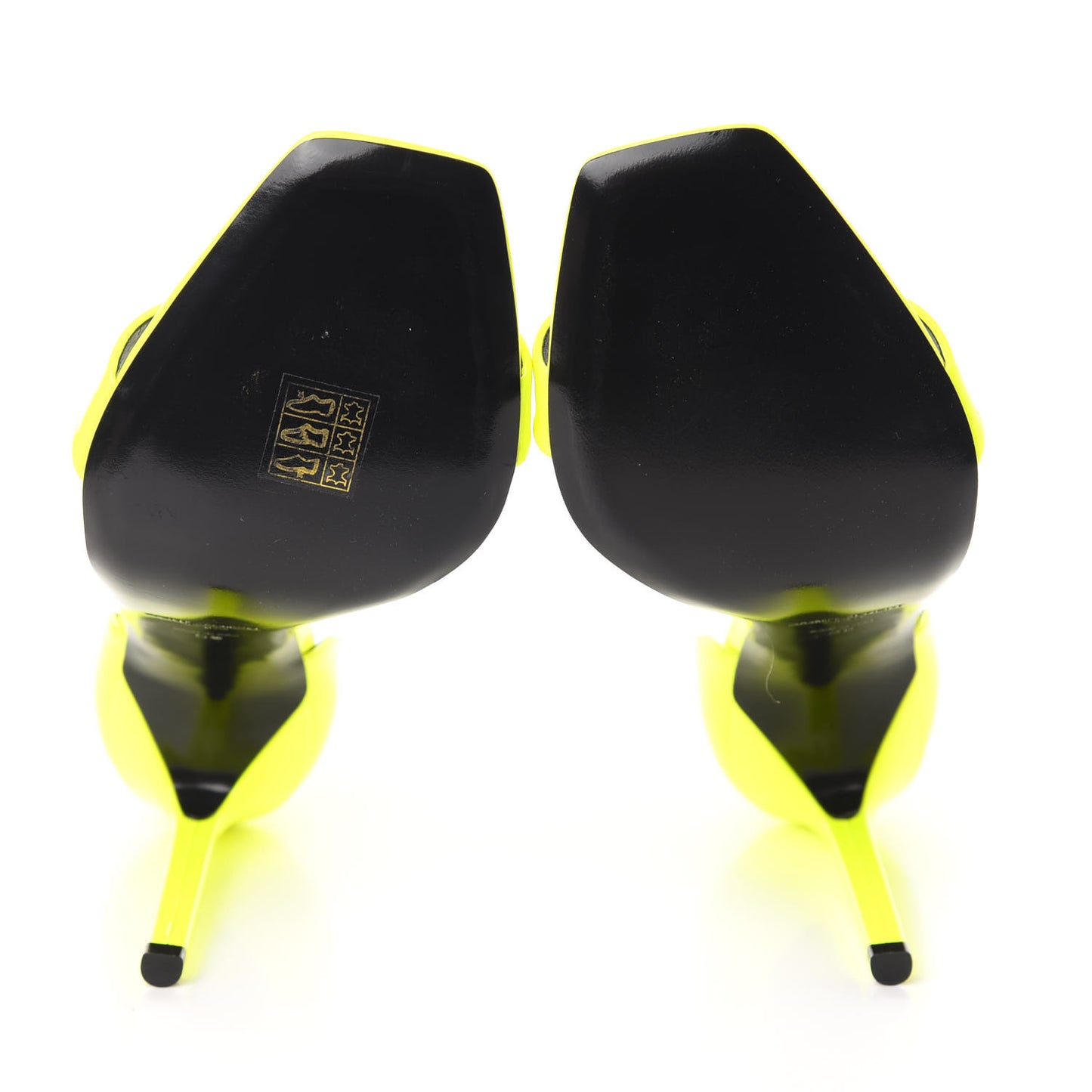 Patent Calfskin Jane 105 Ankle Strap Sandals 39 Yellow Fluo