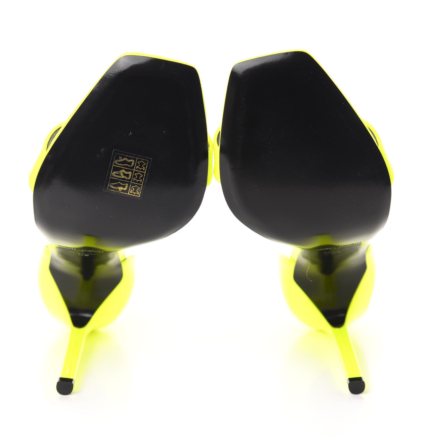 Saint Laurent Patent Calfskin Jane 105 Ankle Strap Sandals 39 Yellow Fluo 6 of 12