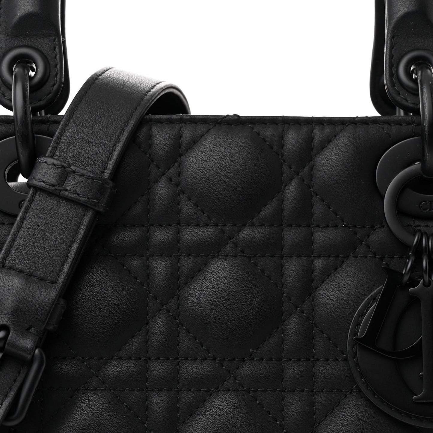 Ultra Matte Calfskin Cannage Medium Lady Dior Black