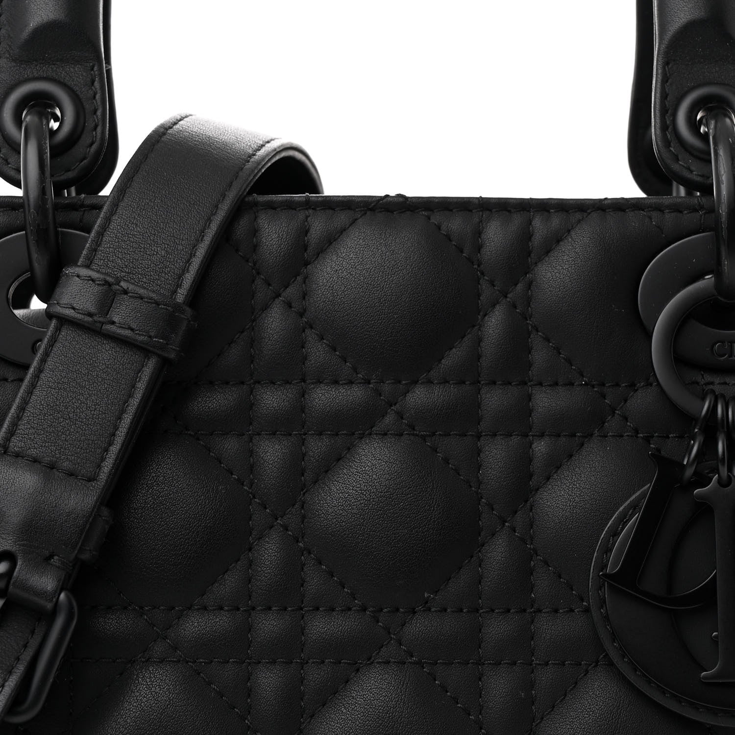 Christian Dior Ultra Matte Calfskin Cannage Medium Lady Dior Black 7 of 10