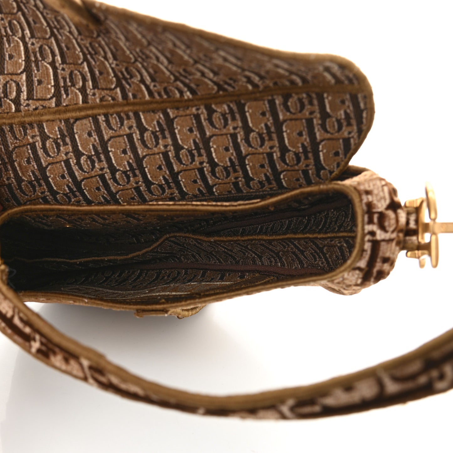 Velvet Oblique Saddle Bag Bronze