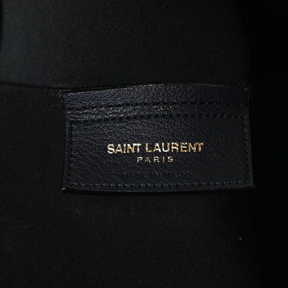 Saint Laurent Calfskin Large Shopping Tote Navy 6 of 17