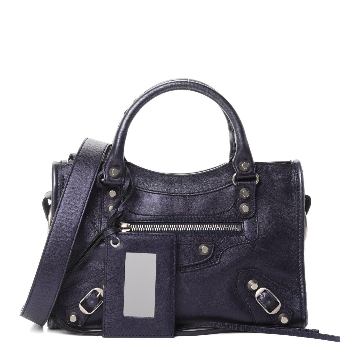 Balenciaga Metallic Agneau Classic Silver Hardware Mini City Maree 1 of 10