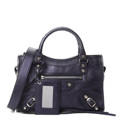 Balenciaga Metallic Agneau Classic Silver Hardware Mini City Maree 1 of 10