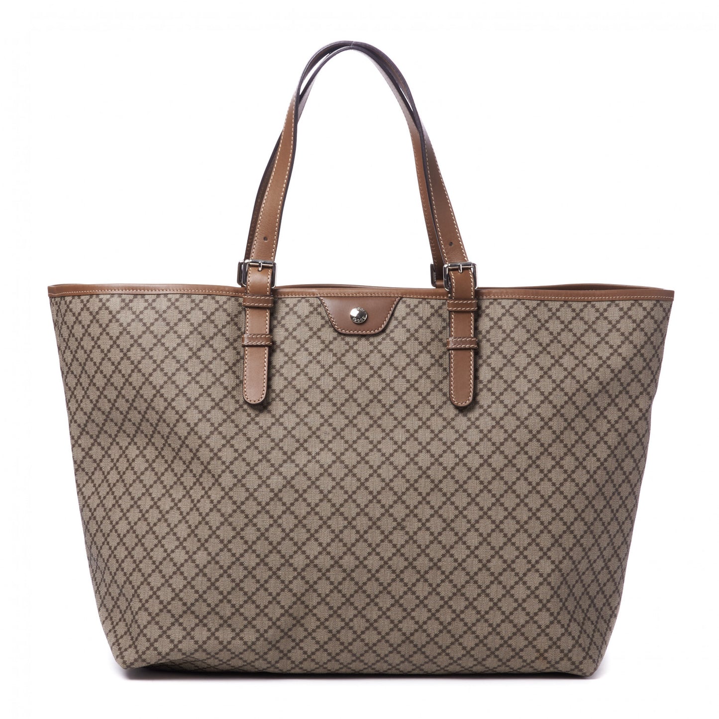Coated Canvas Diamante Plus Tote Bag Brown