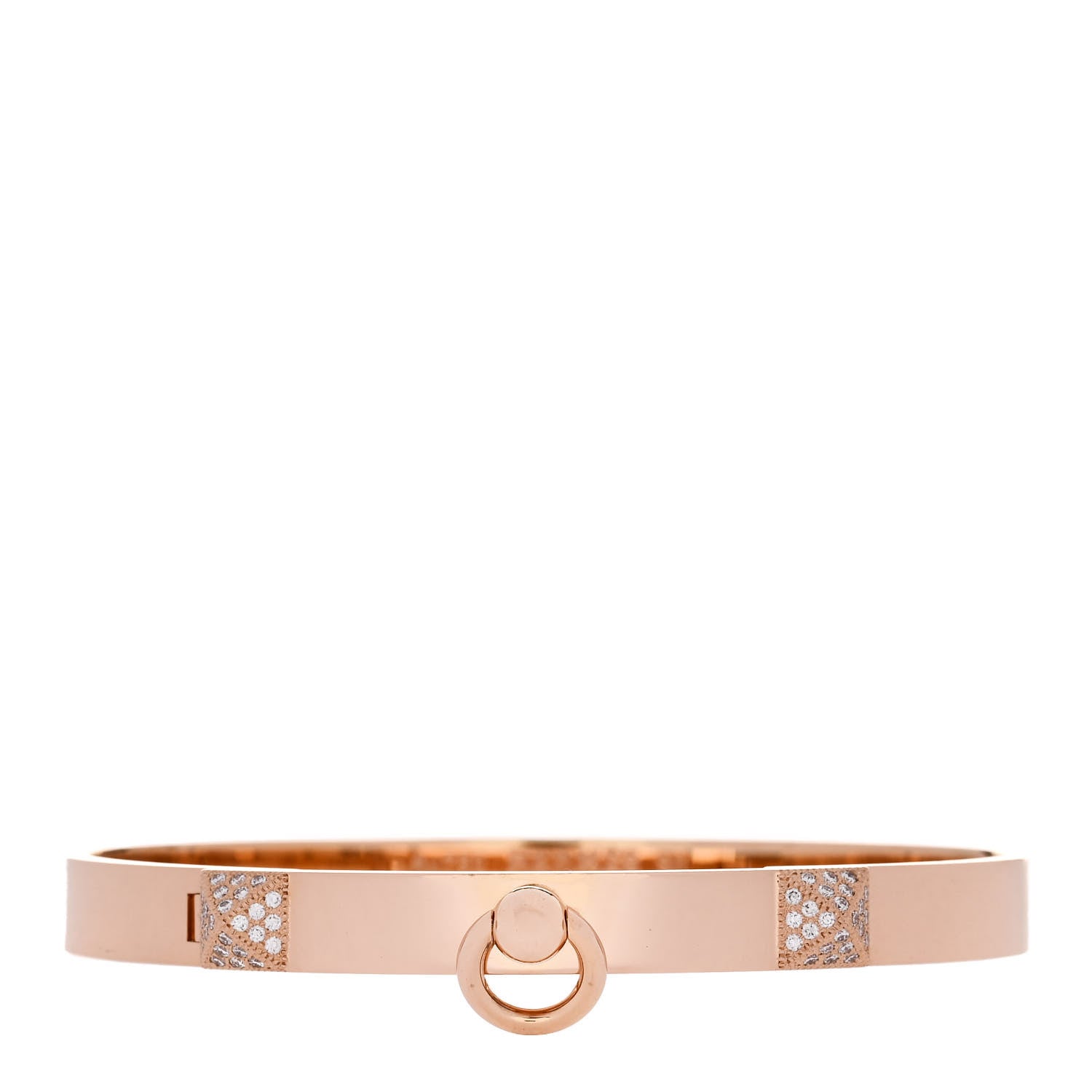 Hermes 18K Rose Gold Diamond PM Collier De Chien Bracelet SH 1 of 4