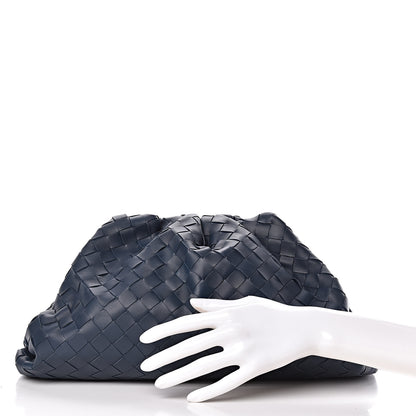 Bottega Veneta Nappa Maxi Intrecciato The Pouch Oversized Clutch Deep Blue 2 of 10