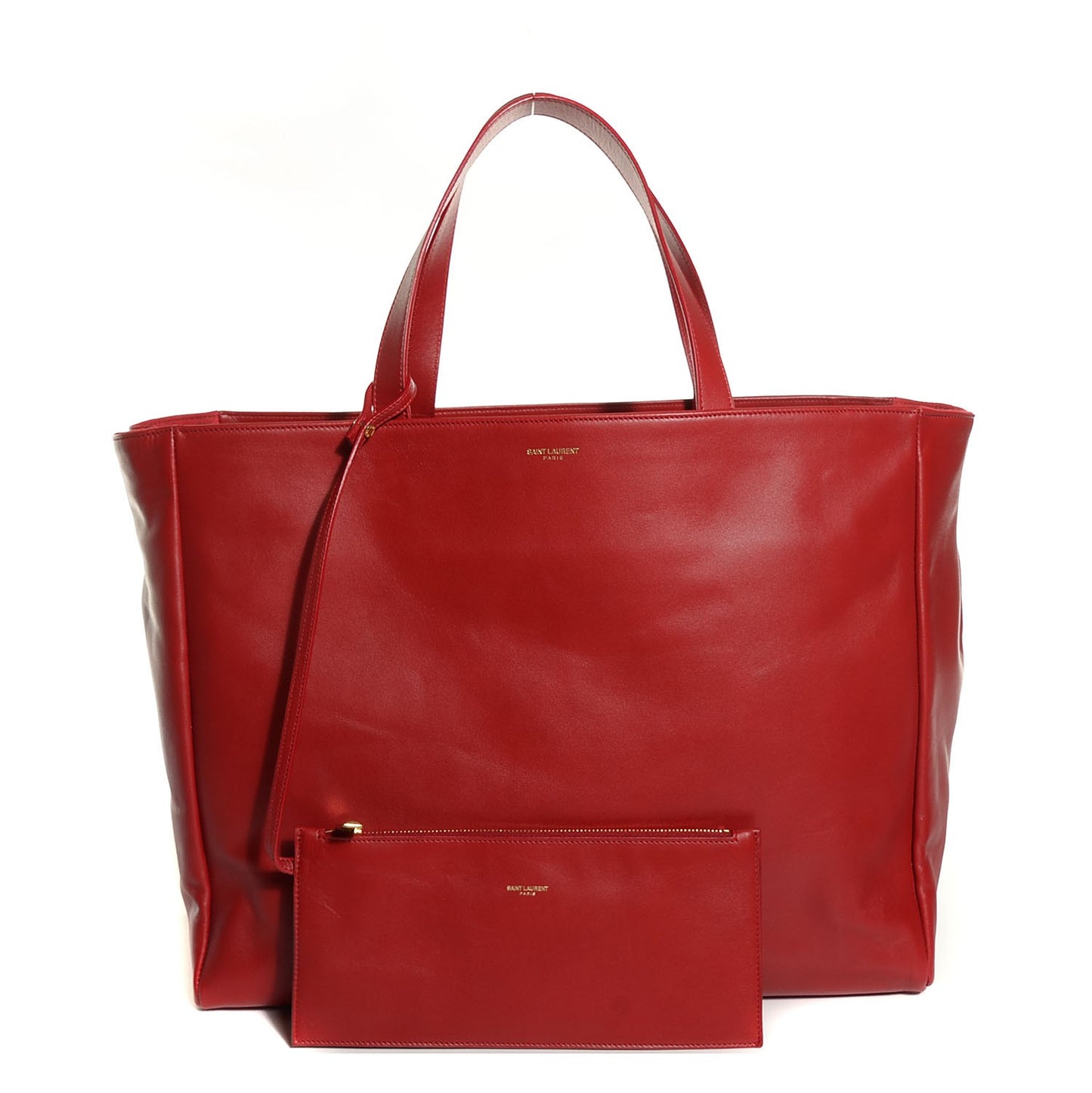 Calfskin Suede Reversible East West Shopper Tote Rouge Orient