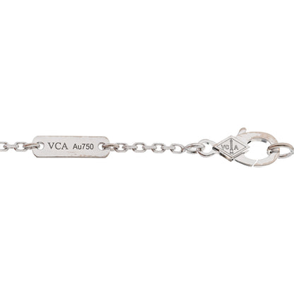 Van Cleef & Arpels 18K White Gold Diamond Mini Lotus Pendant Necklace 4 of 5