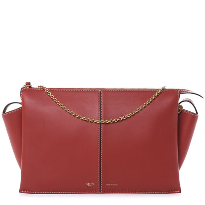 Celine Supple Natural Calfskin Tri-Fold Clutch Red 1 of 11