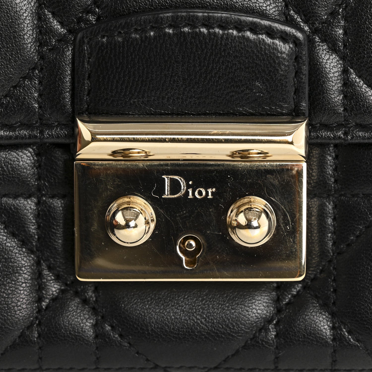 Christian Dior Lambskin Cannage Miss Dior Chain Wallet Black 11 of 15
