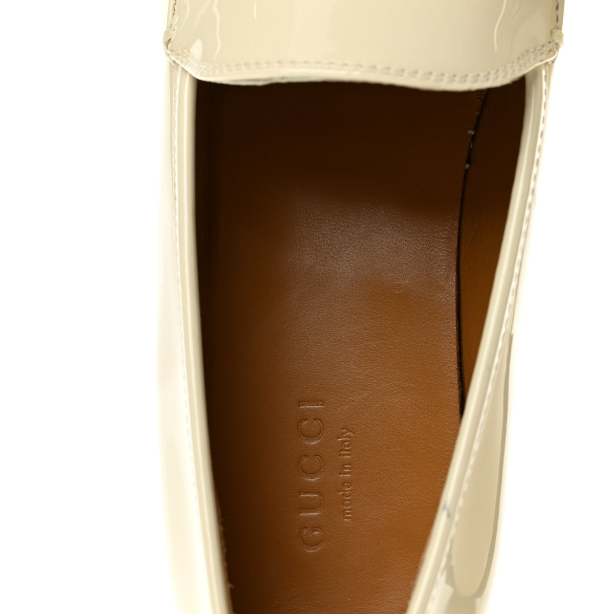 Patent Womens Jordaan Loafers 38.5 New Ivory
