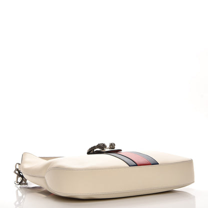 Gucci Calfskin Web Stripe Medium Dionysus Hobo White 5 of 8