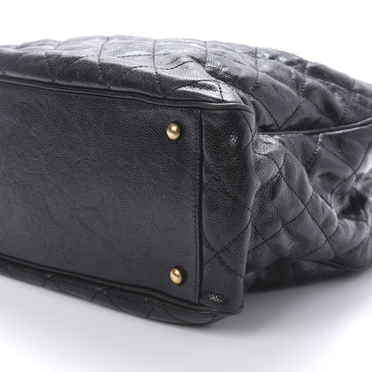 Chanel Glazed Caviar Quilted Small Shiva Tote Black 7 of 10