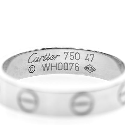 Cartier 18K White Gold 3.5mm LOVE Wedding Band Ring 47 4 4 of 4