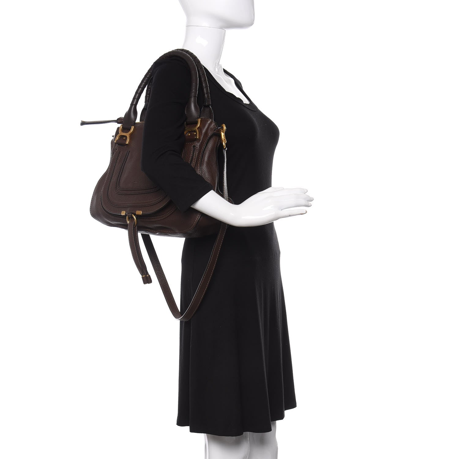 Chloe Calfskin Medium Marcie Satchel Coffee Shot 2 of 10