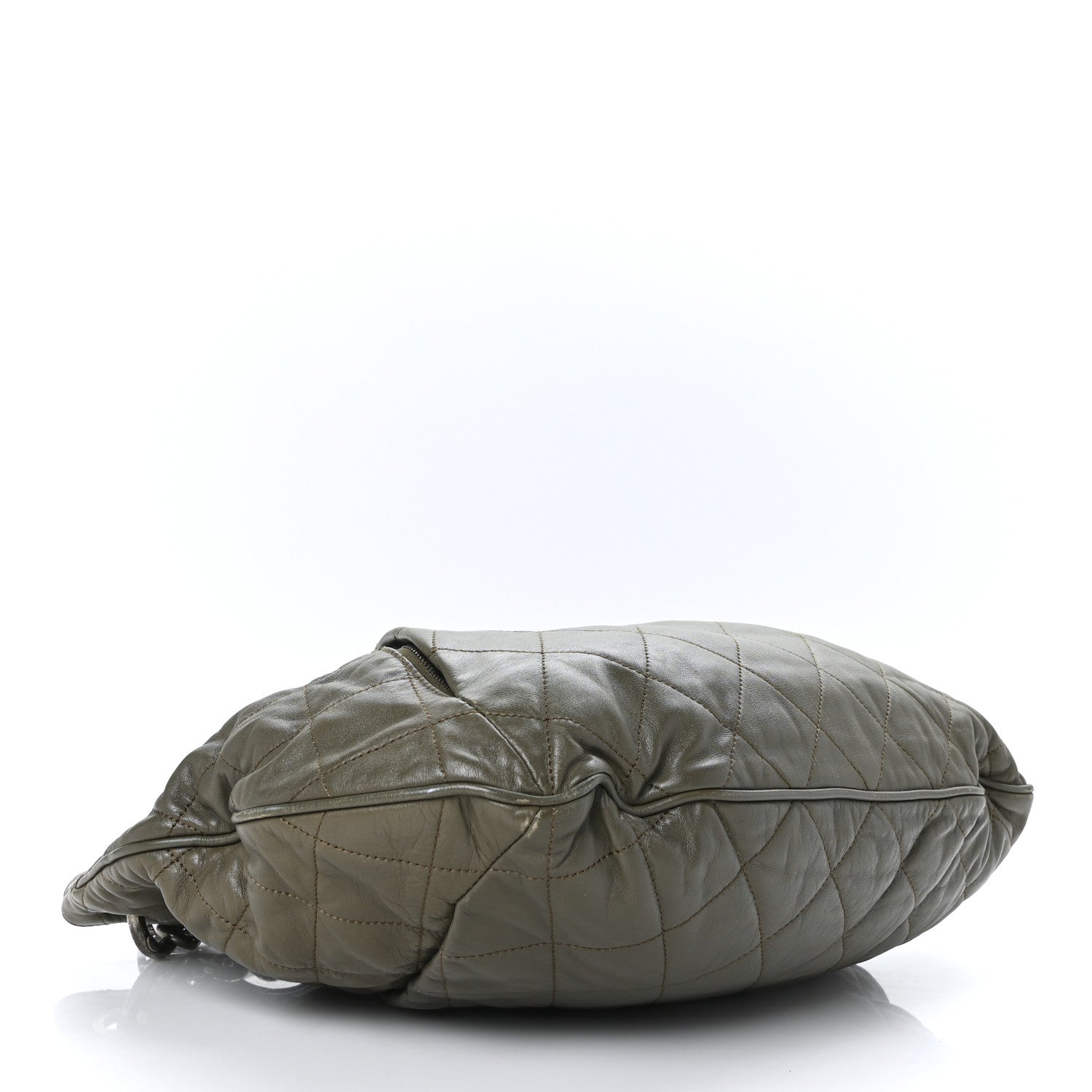 Chanel Calfskin Coco Pleats Hobo Khaki 4 of 9